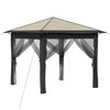 vidaXL Gazebo con 4 Paredes Laterales 2,6 x 2,6 m Crema y Antracita