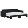 vidaXL Sof&aacute; cama nido con colch&oacute;n terciopelo negro 80x200 cm