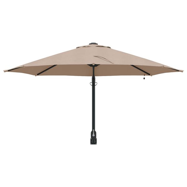 vidaXL Parasol de jardín Manual Taupe y Negro 248 x 248 x 148 cm