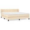 vidaXL Cama box spring con colchón tela color crema 180x200 cm