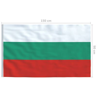 vidaXL Bandera de Bulgaria y mástil de aluminio 4 m