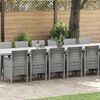vidaXL Conjunto de comedor de jard&iacute;n con cojines 17 pcs Gris Claro PP