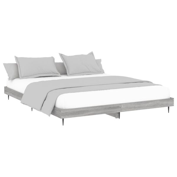 vidaXL Estructura de cama sin colch&oacute;n gris Sonoma 160x200 cm