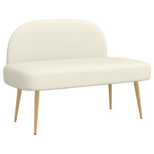 vidaXL Banco tapizado con respaldo Crema 110 x 60 x 76 cm Tela de Pana