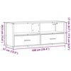 vidaXL Mueble TV metal y madera contrachapada roble humo 100x31x39,5cm