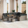 vidaXL Conjunto de sof&aacute;s de jard&iacute;n 13 pcs Gris rat&aacute;n sint&eacute;tico