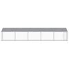 vidaXL Jaula de perros techo y puerta acero galvanizado gris 10x2x2 m