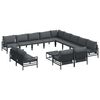 vidaXL Conjunto de sof&aacute;s de jard&iacute;n 14 uds. Negro Acero