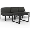 vidaXL Set muebles de jard&iacute;n 4 pzas y cojines aluminio gris antracita