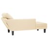vidaXL Chaise longue con coj&iacute;n de tela de pana crema