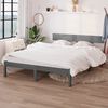 vidaXL Estructura de cama sin colch&oacute;n madera maciza gris 200x200 cm