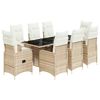 vidaXL Set de mesa y sillas de jard&iacute;n 5 pzas y cojines rat&aacute;n PE beige