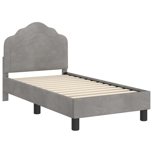 vidaXL Estructura de cama para niños pequeños con cabecera Gris Claro