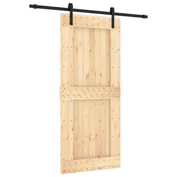 vidaXL Puerta corredera con herrajes madera maciza de pino 90x210 cm