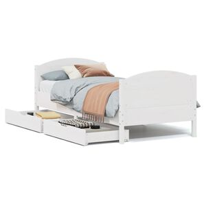 vidaXL Estructura cama sin colch&oacute;n madera maciza pino blanca 100x200cm