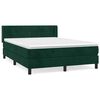 vidaXL Cama box spring con colch&oacute;n terciopelo verde oscuro 140x190 cm