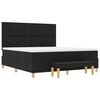 vidaXL Cama tipo Box Spring con colch&oacute;n Negro 180 x 200 cm tela