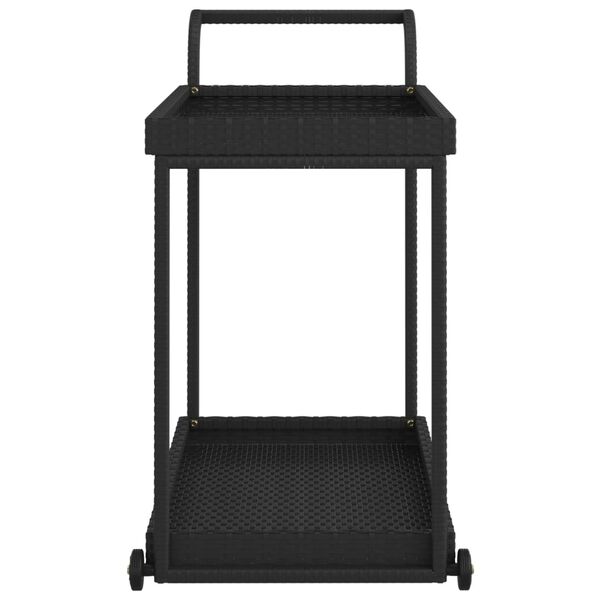 vidaXL Carrito de bar ratán sintético negro 100x45x83 cm