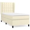 vidaXL Cama box spring con colch&oacute;n cuero sint&eacute;tico crema 80x200 cm