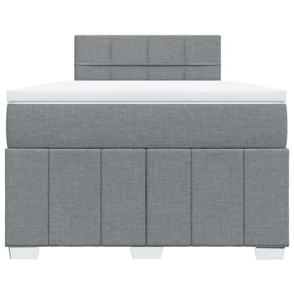 vidaXL Cama box spring con colch&oacute;n tela gris claro 120x190 cm