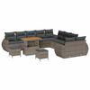 vidaXL Conjunto de sof&aacute; de jard&iacute;n 13 uds. 12-N&uacute;mero de plazas Gris