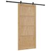 vidaXL Puerta Corredera Natural y negro 93 x 202 cm