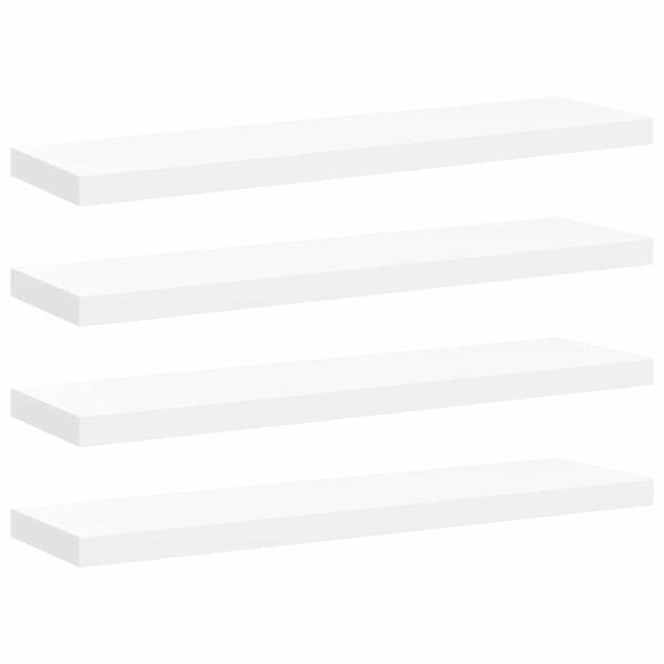 vidaXL Estantes flotantes de pared 4 uds MDF blanco 90x23,5x3,8 cm