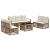 vidaXL Conjunto de sof&aacute;s de jard&iacute;n 8 uds. Beige y blanco crema