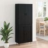 vidaXL Aparador alto 2 pcs Roble Negro Madera tecnol&oacute;gica y vidrio