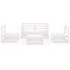vidaXL Set de salón de jardín de 5 pzas blanco madera maciza de pino