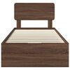 vidaXL Estructura de cama con cabecera Roble marr&oacute;n 100 x 200 cm