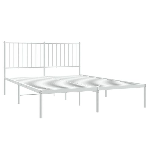 vidaXL Estructura cama sin colchón con cabecero metal blanco 140x200cm