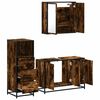 vidaXL Set de muebles ba&ntilde;o 3 pzas madera contrachapada roble ahumado