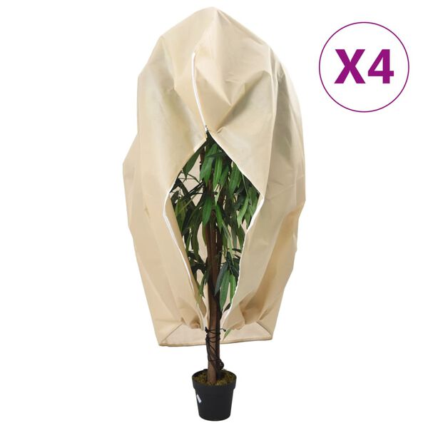 vidaXL Cubiertas para plantas con cremallera 4 uds 70 g/m&sup2; 3,93x3,5 m