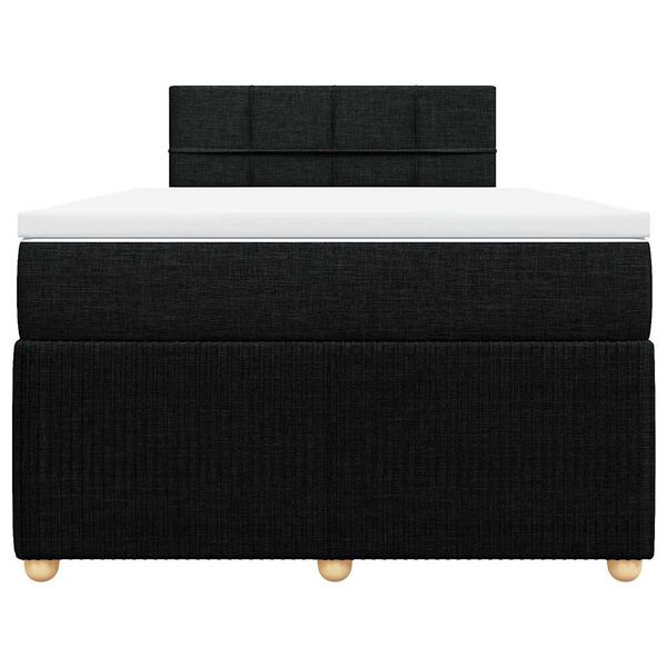 vidaXL Cama box spring con colch&oacute;n tela negro 120x200 cm