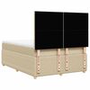 vidaXL Cama box spring con colch&oacute;n tela color crema 140x190 cm