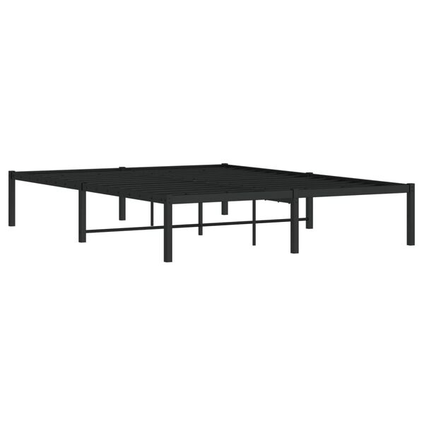 vidaXL Estructura de cama sin colch&oacute;n metal negro 140x190 cm