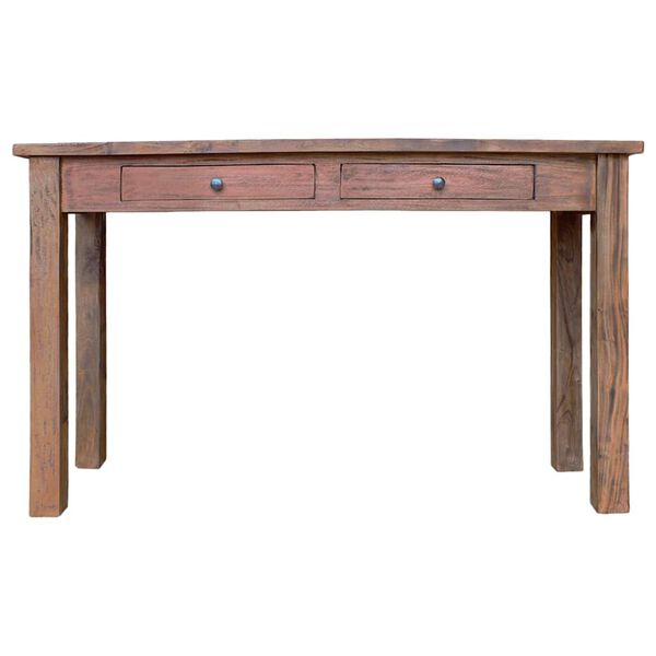 vidaXL Mesa consola de madera maciza de caoba 123x42x75 cm