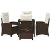 vidaXL Conjunto de Comedor de Jard&iacute;n 5 pcs Marr&oacute;n rat&aacute;n sint&eacute;tico