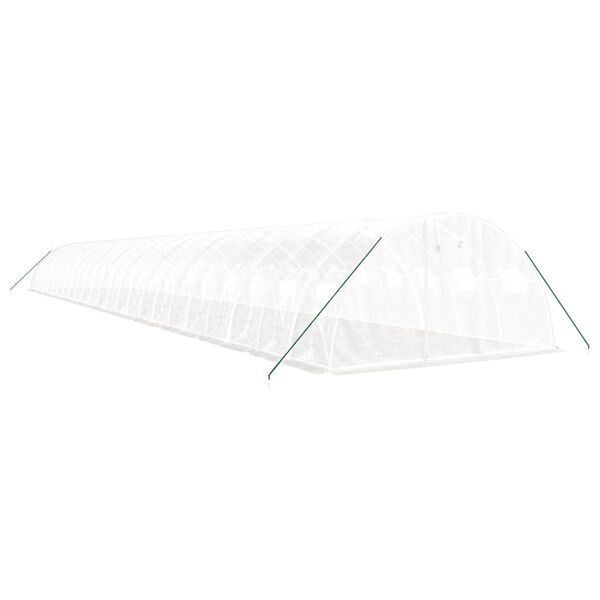 vidaXL Invernadero con estructura de acero blanco 96 m&sup2; 24x4x2 m