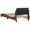 vidaXL Estructura de cama Dover cuero sint&eacute;tico marr&oacute;n 90x200 cm