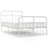 vidaXL Estructura cama sin colch&oacute;n con estribo metal blanco 120x200 cm