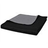 Colcha acolchada a doble cara negro gris 230x260 cm