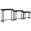 vidaXL Mesa de Caf&eacute; Nido 3 pcs Roble negro 50.5 x 35 x 53 cm