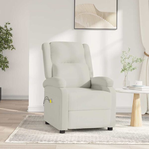 vidaXL Sill&oacute;n de masaje el&eacute;ctrico terciopelo color crema