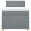 vidaXL Cama box spring con colch&oacute;n tela gris claro 80x200 cm