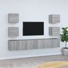 vidaXL Set de muebles para TV 7 pzas madera contrachapada gris Sonoma