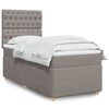 vidaXL Cama box spring con colch&oacute;n tela gris taupe 80x200 cm