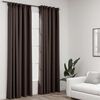 vidaXL Cortinas opacas ganchos look de lino 2 pzs gris taupe 140x225cm