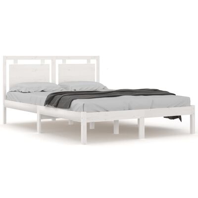 vidaXL Estructura de cama madera maciza blanca Super King 180x200 cm